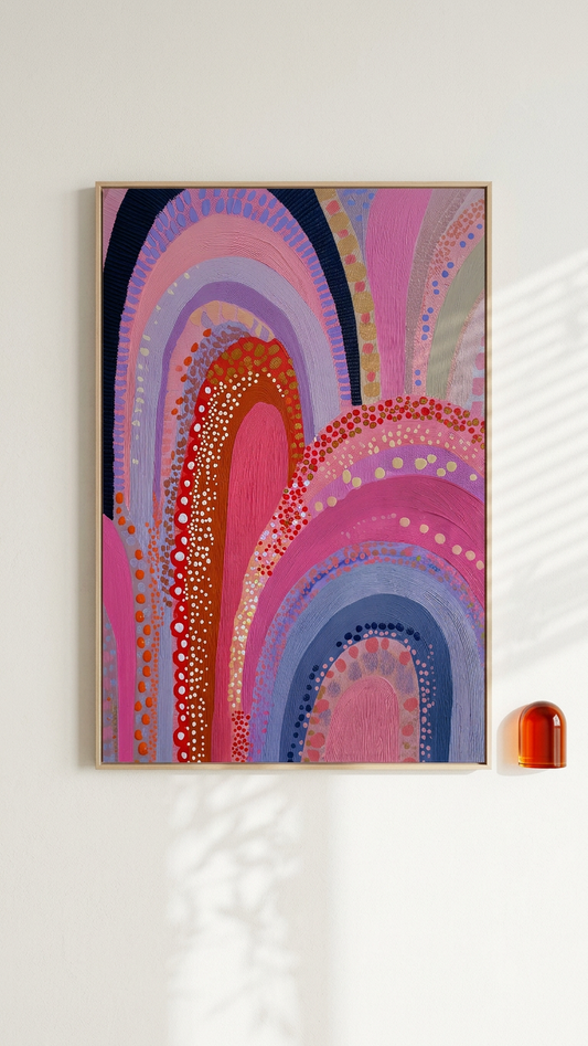 Pastel Pinks & Lavender Abstract Arches Painting | Abstract Style | Meditation Space Decor | Digital Download