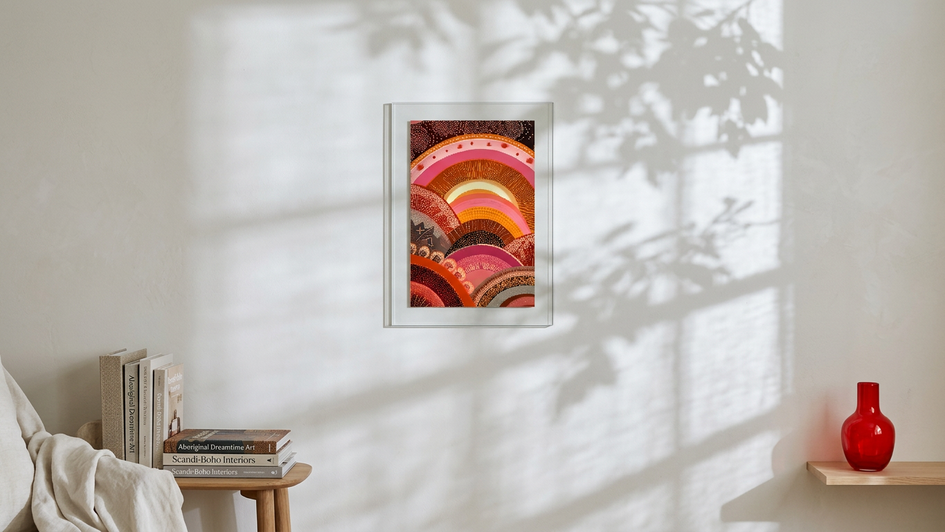 Ethereal & Harmonious Bohemian Landscape Art | Burnt Sienna & Rose Tones | Earthy, serene, and soulful | Gift for Nature Lovers | Digital Download