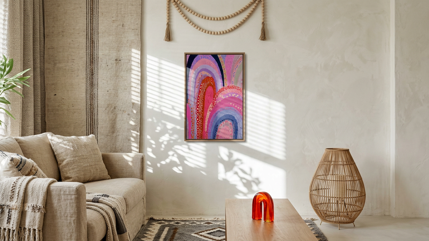 Pastel Pinks & Lavender Abstract Arches Painting | Abstract Style | Meditation Space Decor | Digital Download