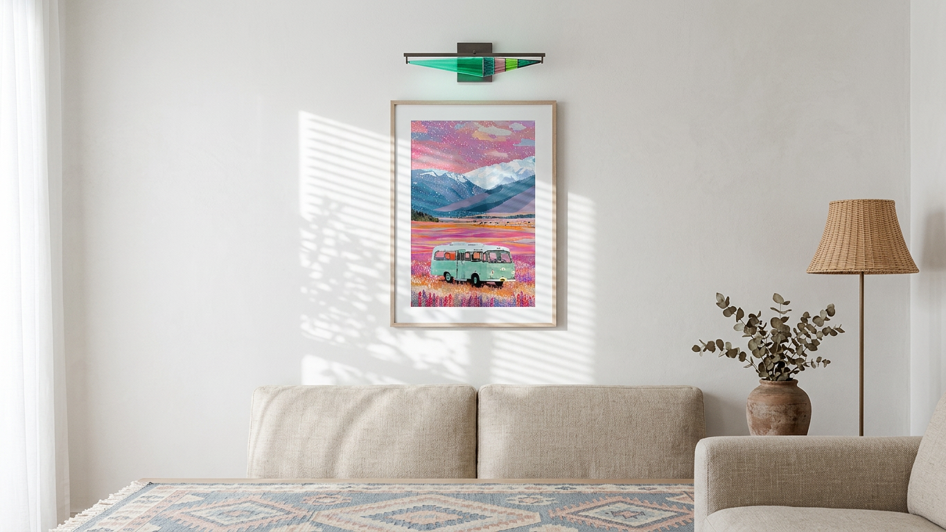 Ethereal & Nostalgic Vintage Bus Art | Mint & Lavender Tones | Ethereal wanderlust in art | Gift for Travel Lovers | Digital Download