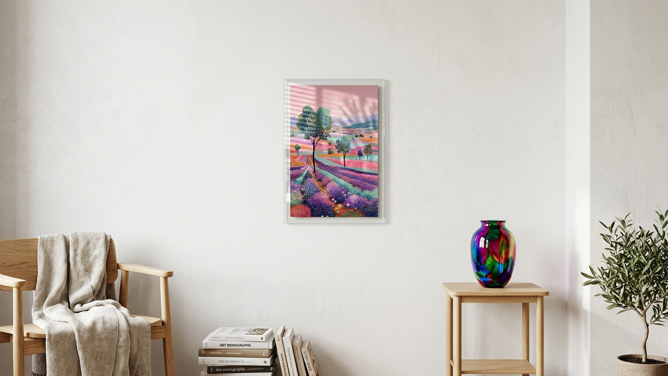 Ethereal & Serene Lavender Field Art | Lavender & Pastel Pink Tones | Ethereal, calming landscape artwork | Gift for Nature Lovers | Digital Download