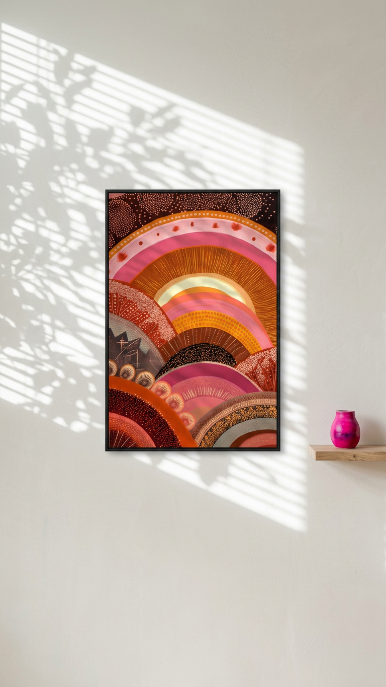 Ethereal & Harmonious Bohemian Landscape Art | Burnt Sienna & Rose Tones | Earthy, serene, and soulful | Gift for Nature Lovers | Digital Download