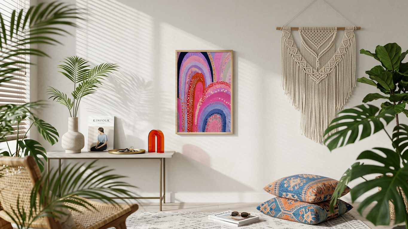 Pastel Pinks & Lavender Abstract Arches Painting | Abstract Style | Meditation Space Decor | Digital Download