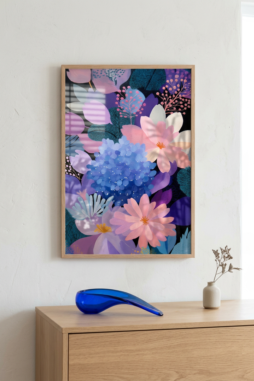 Ethereal & Uplifting Floral Abundance Art | Lavender & Sapphire Tones | Joyful, floral serenity | Gift for Nature Lovers | Digital Download